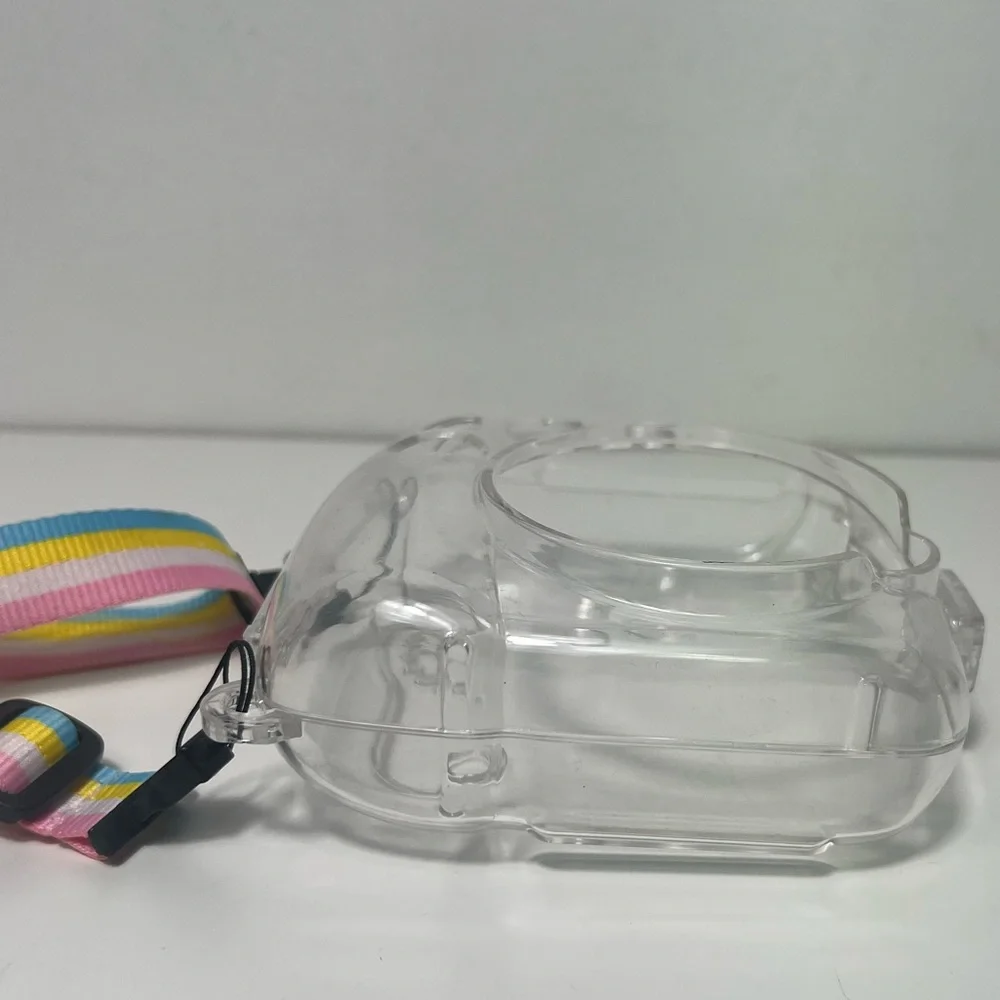 Fujifilm instax mini 8 Clear Instant Camera Case with Pastel Rainbow Strap